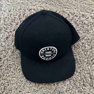 Brixton Black Snapback with White Logo Patch
